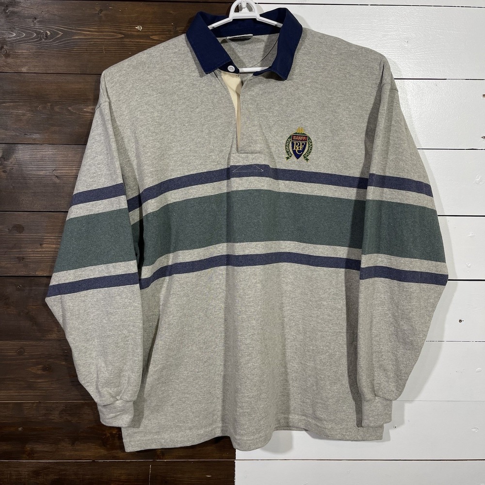 Vintage Alberta‎ Canada Rugby Shirt Mens Size 3XL Heavy Thick Cotton Banff 90s